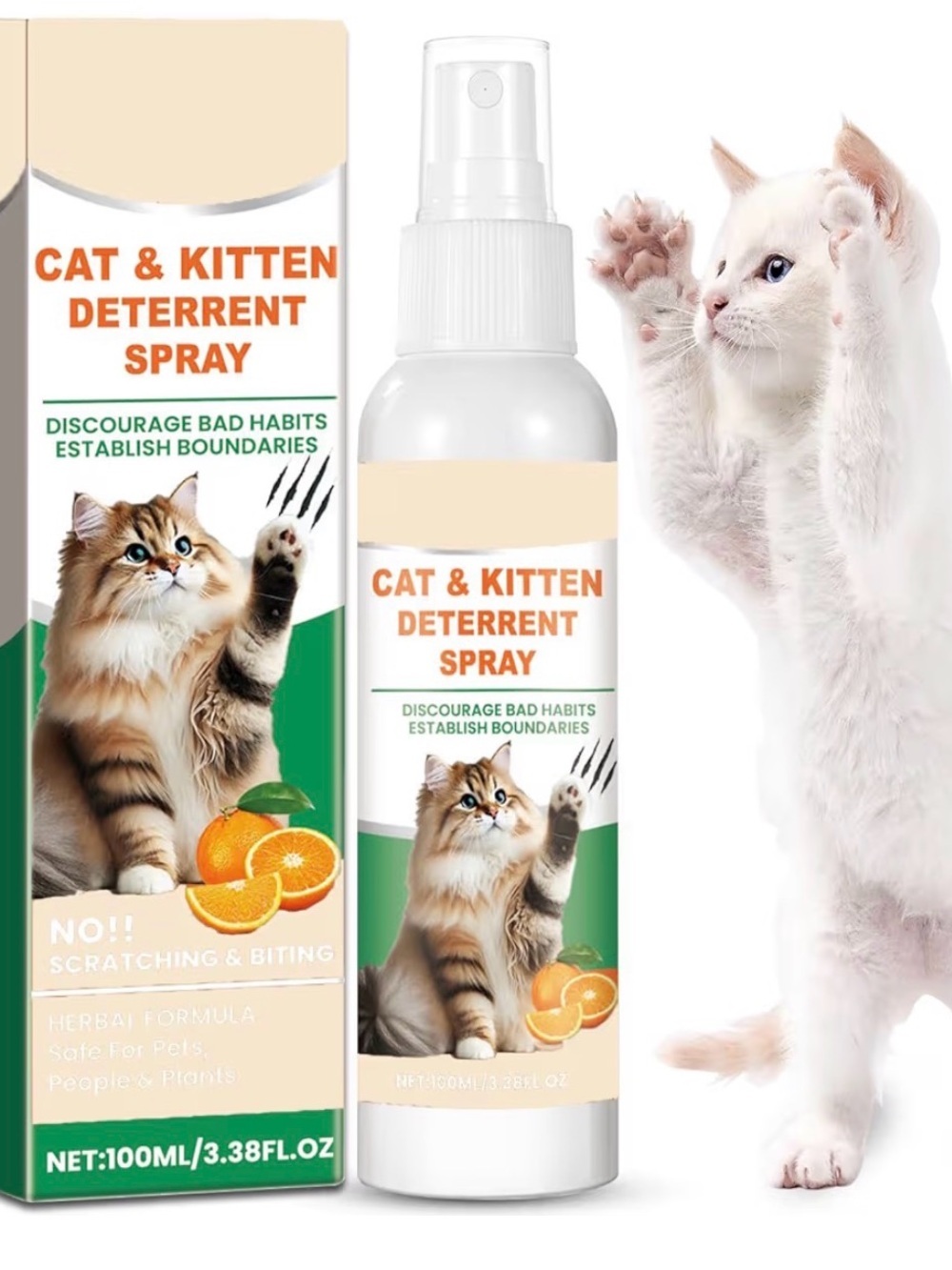 Cat Deterrent Spray Indoor Ourdoor  natural  100 ML/3.38FL.OZ NEW IN BOX